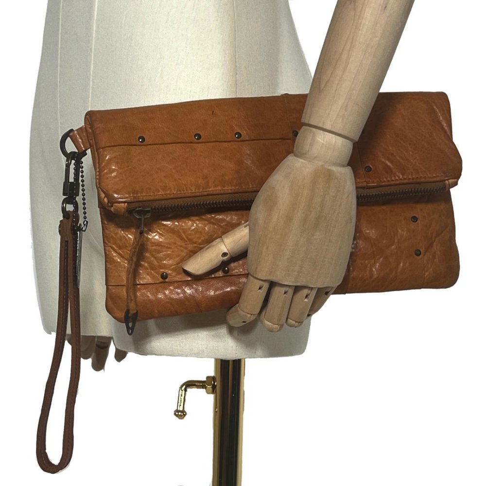 Designed By Coxy - Tan Leather Patchwork Riveted … - image 6